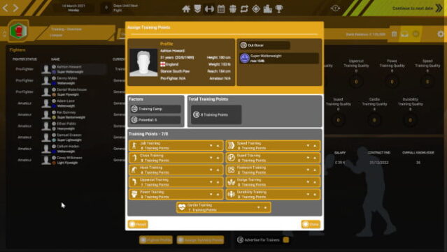 Boxing Club Manager Gameplay Screenshot